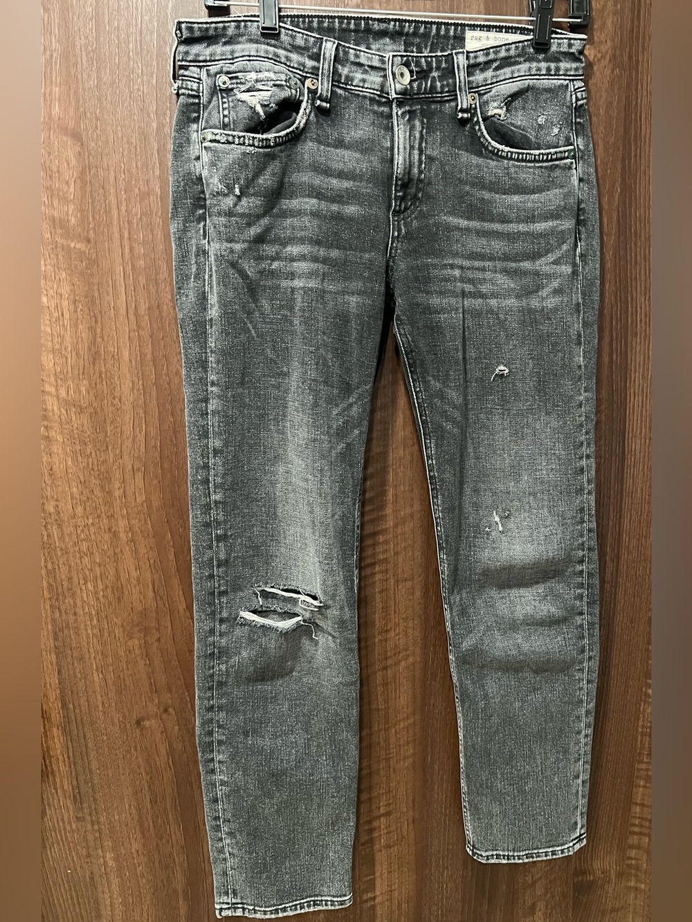 Rag&Bone Dre low rise  Distressed Black-Gray Slim Jeans